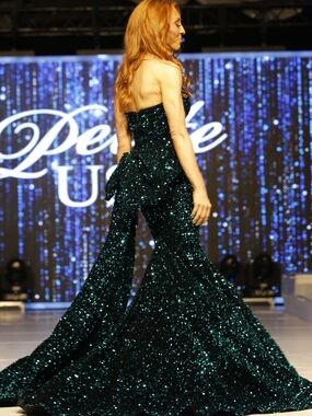 Strapless Emerald Sequin Mermaid Gown